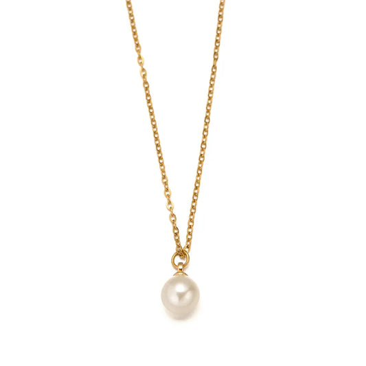 Collier Isaline pendentif perle & boucles d’oreilles assorties – Élégance intemporelle