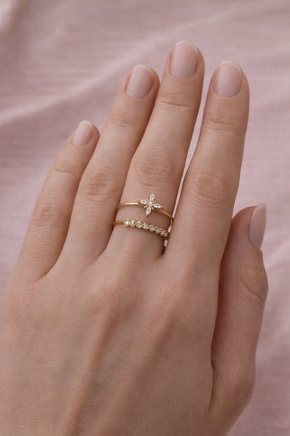 Bague étoile élégante une étoile précieuse