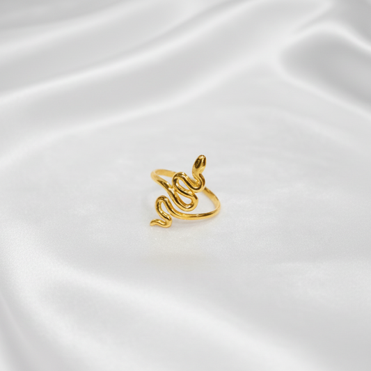  Bague Serpentina dorée motif serpent en acier inoxydable – La Merveille Bijoux