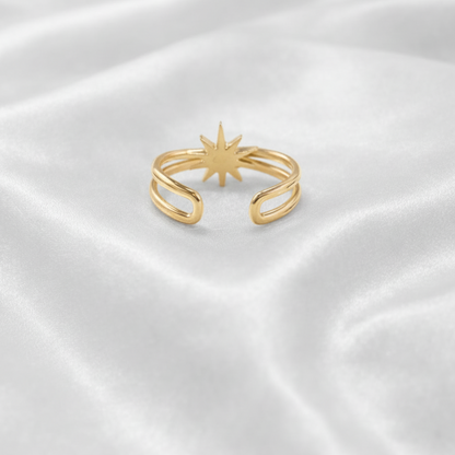 Bague solea dorée en acier inoxydable, bijou femme élégant