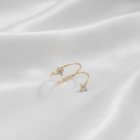 Bague tendance réglable en acier inoxydable 