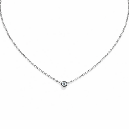 Collier fin Elina en acier inoxydable avec cristal, bijou minimaliste pour femme