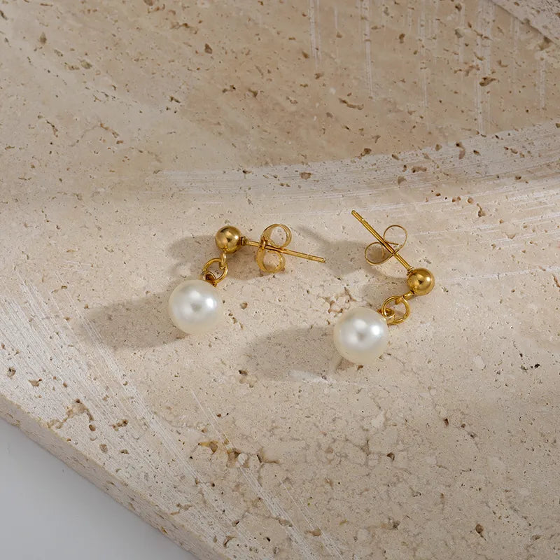 Collier Isaline pendentif perle & boucles d’oreilles assorties – Élégance intemporelle