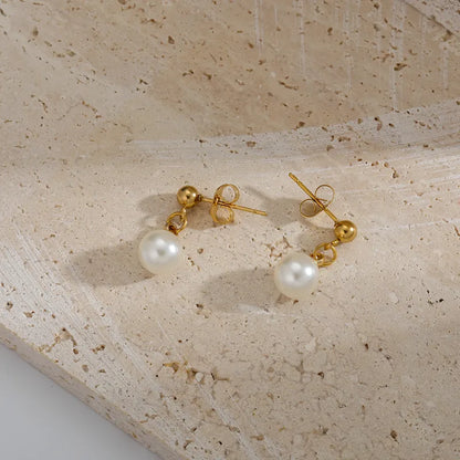 Collier Isaline pendentif perle & boucles d’oreilles assorties – Élégance intemporelle