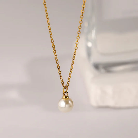 Collier Isaline pendentif perle & boucles d’oreilles assorties – Élégance intemporelle