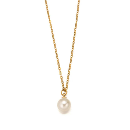 Collier Isaline pendentif perle & boucles d’oreilles assorties – Élégance intemporelle