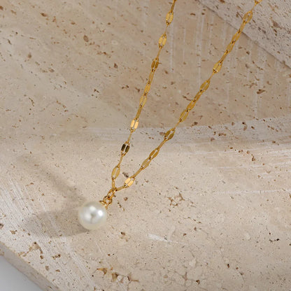 Collier Isaline pendentif perle & boucles d’oreilles assorties – Élégance intemporelle